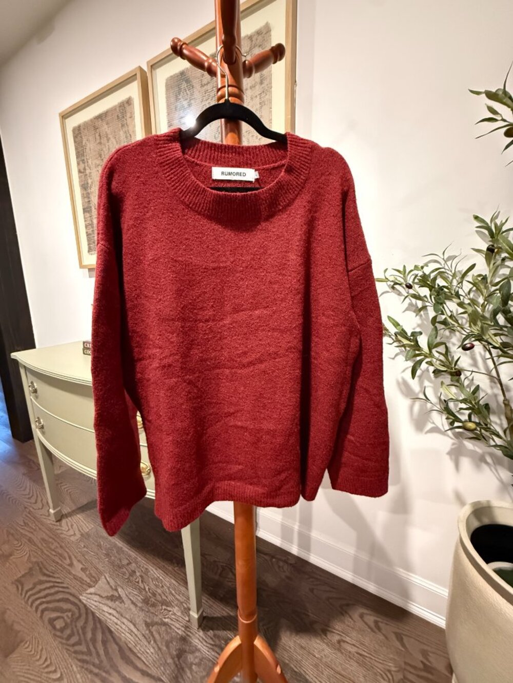 Rumored Red Oversized Crewneck Sweater — Size S